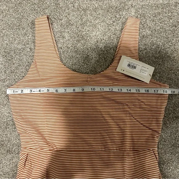 NWT Pact Organic Cotton Blend Tie Back Fit & Flare Dress In Shell Stripe - Picture 15 of 15